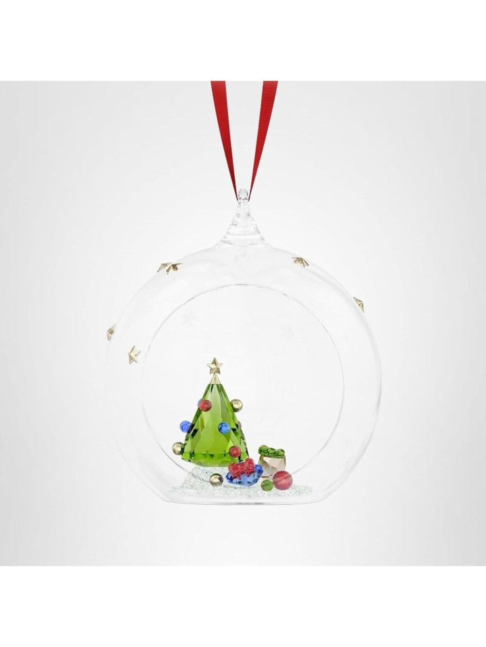Swarovski Crystal Christmas Holiday Cheers Tree & Gifts Ball Ornament NIB